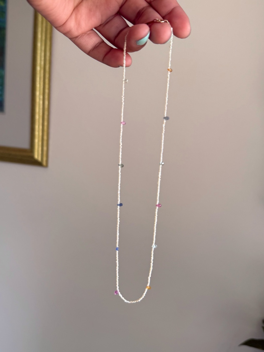 Catbird Confetti Pearl & Sapphire Necklace